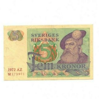 Bank Of Sweden 5 Kronor 1972 Vf