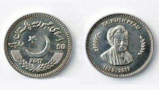 Pakistan 2018 Rs 50 Coin " Dr Ruth Katharina Martha Pfau Germany " Unc