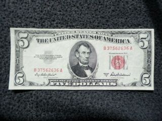 1953 A $5 Dollar Us Note Extremely Fine Uncirculated