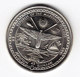 1988 Marshall Islands Space Shuttle $5 Coin