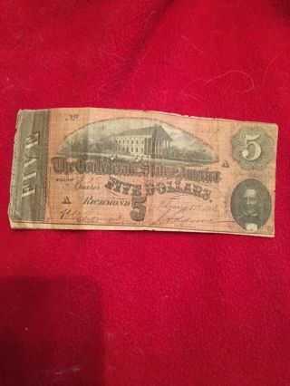 Five Dollar Confederate Note