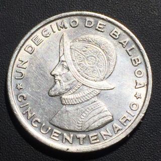 Old Foreign World Coin: 1953 Panama 1/10 Balboa, .  900 Silver