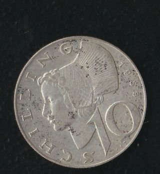 Austria 10 Shilling 1958 Silver