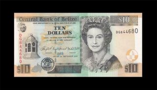 2007 British Colony Belize Qeii $10 ( (gem Unc))