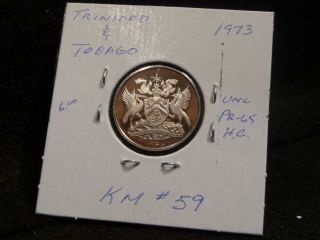 Trinidad & Tobago: 1973 25 Cents Coin Proof Hc (unc. ) (501) Km 59