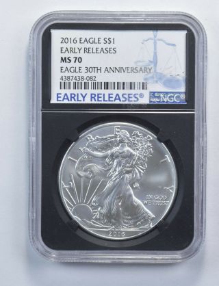 Ms70 2016 American Silver Eagle - Early Releases - 30th Anniversary - Ngc 335