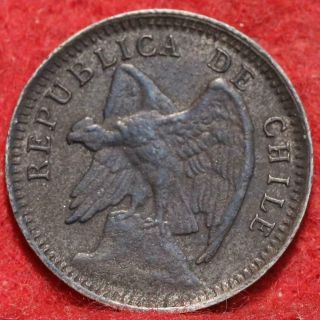 1908 Chile 10 Centavos Silver Foreign Coin