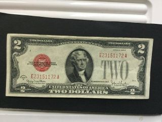 1928 - G Two Dollar Bill Red Seal United States Note - - E23151172a Au Cond.