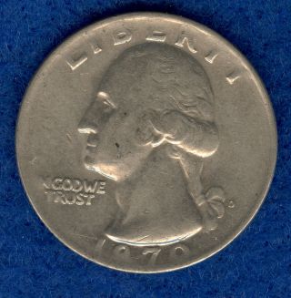 1970 - D Washington Quarter,  Struck On " Dime Stock " (4.  2 Grams) U.  S Error Coin