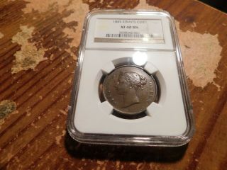 1845 Straits Settlement Malaysia 1 Cent Ngc Xf40 Krause Price Xf $85 Coin