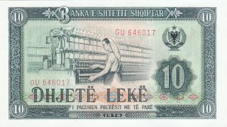 10 Leke Unc Banknote From Albania 1976 Pick - 43