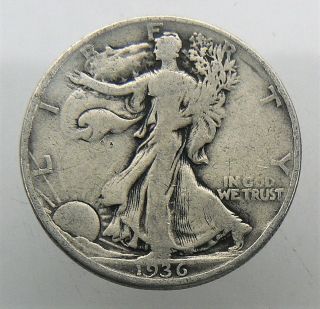 1936 - D Walking Liberty Half Dollar Silver 50c Coin