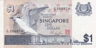 1 Dollar Extra Fine Banknote From Singapore 1976 Pick - 9