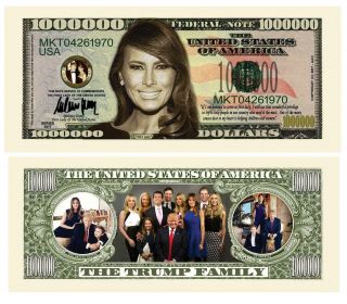 Trump Collectible First Lady Melania And Family Dollar Bill Money Pack Of 100