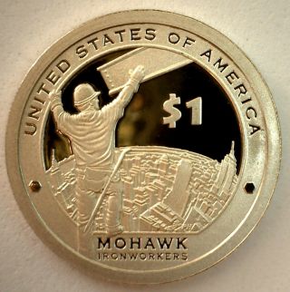 2015 S Sacagawea Golden Dollar Native American Proof Coin Mohawk Ironworkers $1