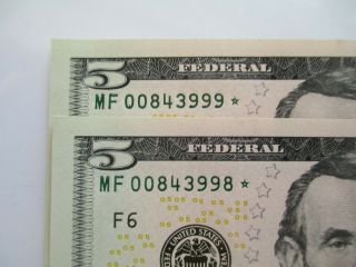 2 5 Dollar Star Notes Unc.  2003 Mf