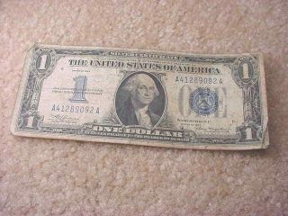 1934 Series $1 Silver Certificate " Funny " Back " Circulated Bill - - Fr 1606 101