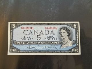 1954 Canadian 5 Dollar Bill.  (circulated)