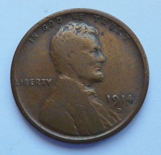 Key Date 1914 - D U.  S.  Lincoln Head Penny