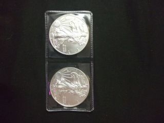 (2) 1 Oz.  Eagle Liberty Coins.  One Troy Ounce.  999 Pure Fine Silver Each Coin