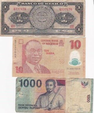 7 1915 - 2011 Circulated Notes From All Over
