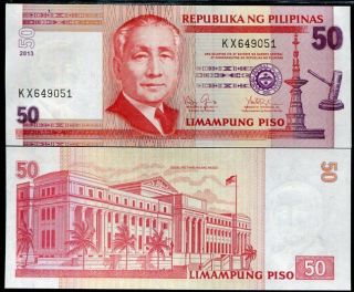 Philippines 50 Piso Pesos 2013 P 193 Unc