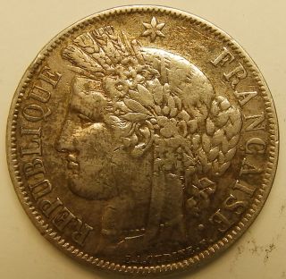 France 5 Francs 1851 A Silver Coin With The Liberty Head