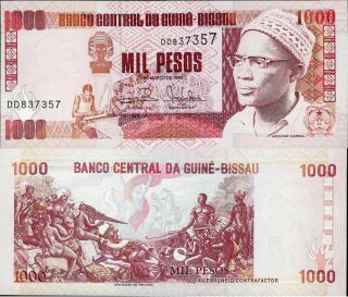 Guinea Bissau 1993 - 1000 Pesos - Pick 13 Unc