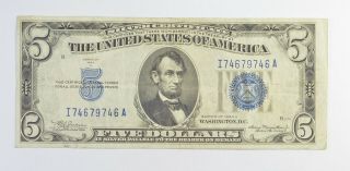 Crisp - 1934 - A $5.  00 Silver Certificate Us Note - Historic Silver On Demand 270