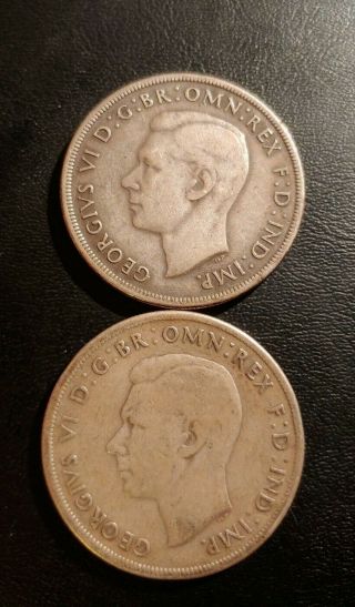 Australian,  1937, .  925 Silver Crown Coins.