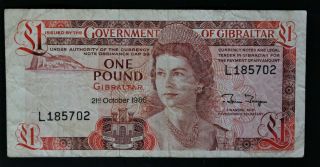 Gibraltar.  1 Pound 1986