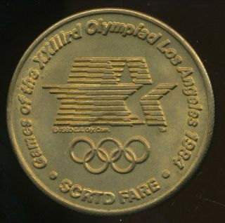 Los Angeles California Olympics SCRTD transit token 1984 (Track & Field) - Unc 2