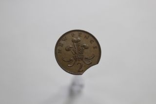 Uk Gb Error Coin 2 Pence 1971 Clip B10 Ck5965