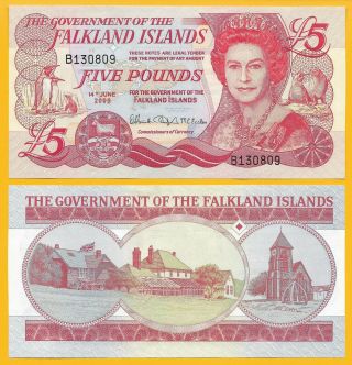 Falkland Islands 5 Pounds P - 17 2005 Unc Banknote