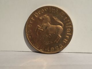 1923 Westphalia Bronze 10,  000 Mark Large Size