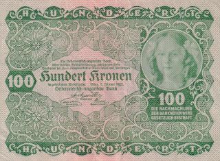 Austria 100 Kronen 1922 (b362)
