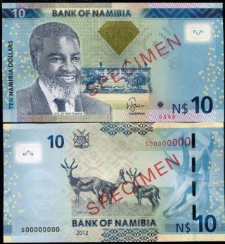Namibia 10 Dollars 2012 P 11 Specimen Unc
