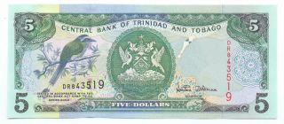 Trinidad And Tobago 5 Dollars 2002,  P - 43