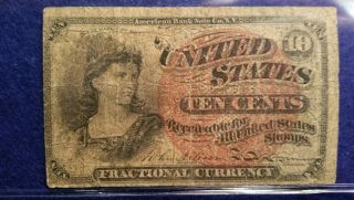 1863 U.  S.  Fractional Currency 10 Cent Liberty Note