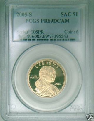2005 - S Pcgs Pr69dcam Proof Sacagawea Gold Dollar