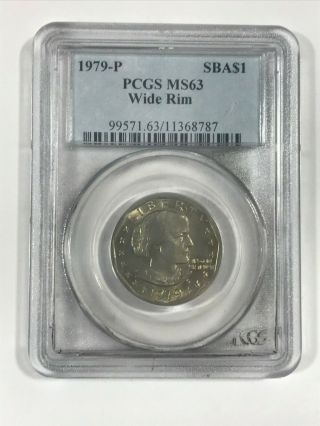 1979 - P Pcgs Ms63 Wide Rim Susan B Anthony Dollar