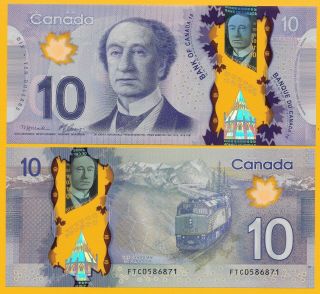 Canada 10 Dollars P - 107 2013 Sign.  Macklem & Carney Unc Polymer Banknote