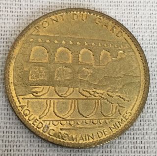 Treasures Of Paris France Roman Aqueduct Of Nimes Pont Du Gard Token Coin Medal