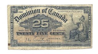 1900 Dominion Of Canada Twenty Five Cents Bank Note (dc - 15a)
