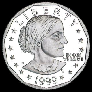 1999 P Susan B Anthony Dollar Us Coin " Brilliant Uncirculated " Sba