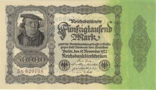 1922 50,  000 Mark Germany Reichsbanknote Currency Note Unc German Banknote Bill