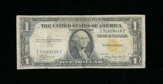 1935 A Ic $1 Yellow Seal North Africa Silver Certificate Wwii Emergency Issue
