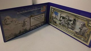 Commemorative Mount Rushmore 2 Dollar Bill Federal Reserve Note Legal Tender Usa