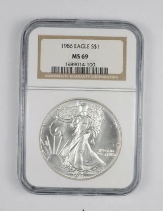 Ms69 1986 American Silver Eagle - Graded Ngc 897