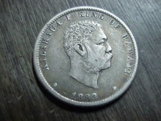 1883 Hawaii 1/4 D Dollar Quarter Silver Coin King Kalakaua I Vf - Xf Nr